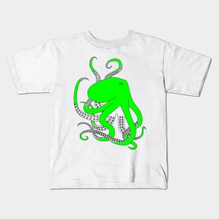 Blue Octopus, hand drawn illustration Kids T-Shirt